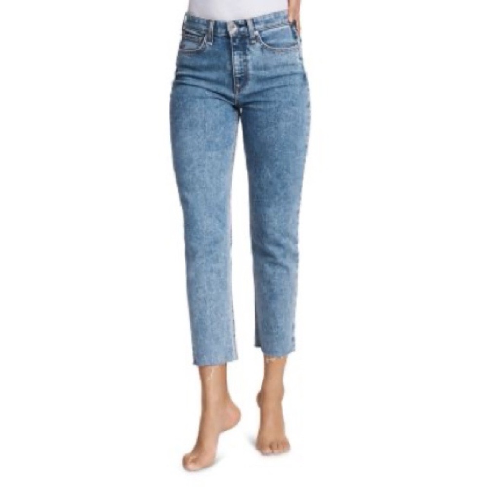 Rag & Bone Nina High-Rise Ankle Cigarette Jeans in Calypso